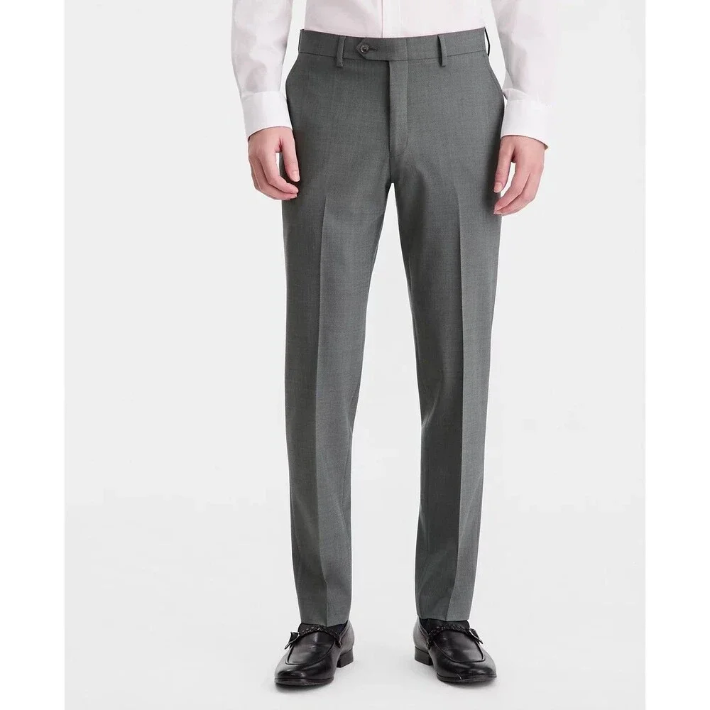 $625 NEW BAR III MENS 46R SOLID GREEN SLIM 2 PIECE SUIT WITH DRESS PANTS 30X30